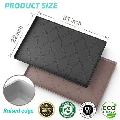 31" x 22" Under Sink Mat Waterproof, Silicone Mat Kitchen Drawer Shelf and Cabinet Liner, Sink Protector for Kitchen Organizers and Storage, Boot Tray Pet Food Mats
