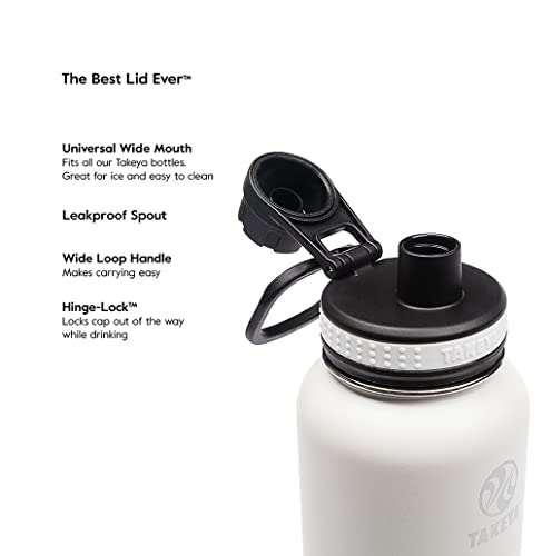 Takeya Originals 18 oz Vacuum Insulated Stainless Steel Water Bottle with Straw Lid, Black - color: Black, size: 18 Ounces