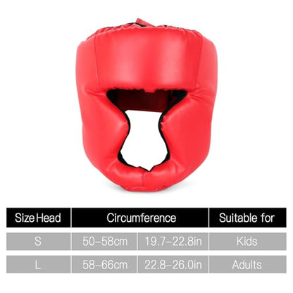 Kickboxing Headgear PU Leather MMA Sparring Helmet with Thick Foam Padding Full Coverage for Boxing Martial Arts Comfortable Adjustable Closure Lock Holes for Good Ventilation L