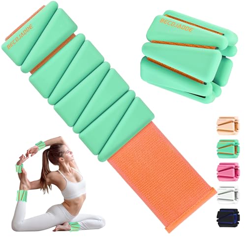 Ankle Weights for Women Wrist Weights Set of 2 (1 lb/2 lb Each) Adjustable Arm Leg Weight for Womens Men Suitable for Walking Swimming Running Pilates Yoga Gym - color: Green Orange, size: 4lb Pair (2lb Each)