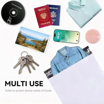 12"x15.5" Poly Mailers，White Shipping and Envelope Bags Pack of 500