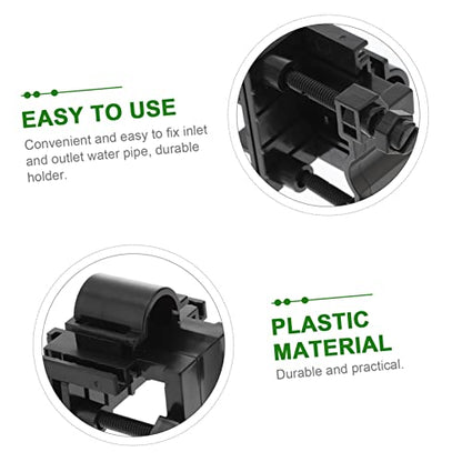 Mikikit Multi-Function Aquarium Clamp Water Clip for Fish Tank Inlet and Outlet Easy Installation Space-Saving Design Black