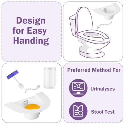 TrelaCo 25 Pcs Urine Hats for Toilets Stool Sample Collection Kit Urine Collection Hat Collector Specimen Cups Pee Sample Cup Containers for Women and The Elderly, 27oz/ 800cc