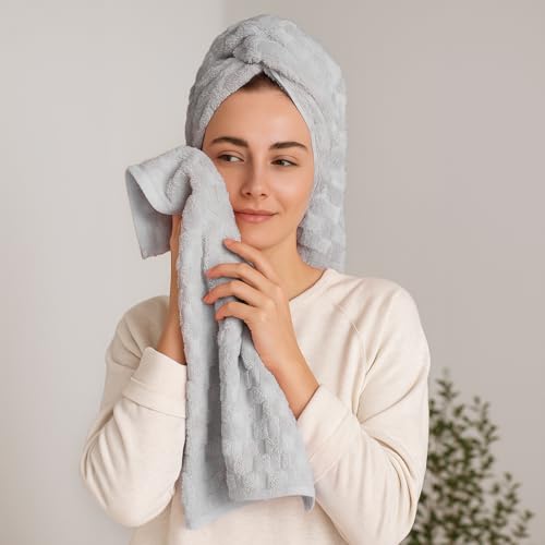 REDKISS 4 Pack Gray Bath Towels for Bathroom, Ultra Soft, 27"x55" - color: Gray, size: 27"x55" Bath Towels