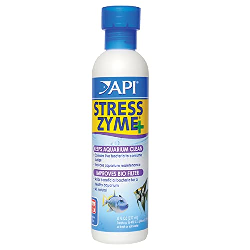 API STRESS ZYME Bacterial cleaner, Freshwater and Saltwater Aquarium Water Cleaning Solution, 8 oz - color: multi natural, size: 8 oz