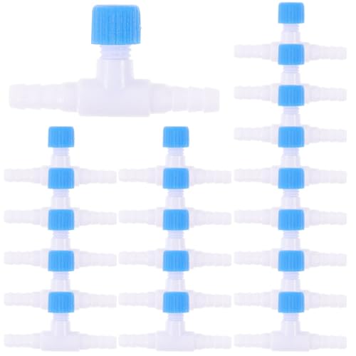 30Pcs T Shaped Aquarium Valves Compact Fish Tank Air Regulators Inline Tubing Connectors Adjustable Air Pump Control Valves for Home Aquariums