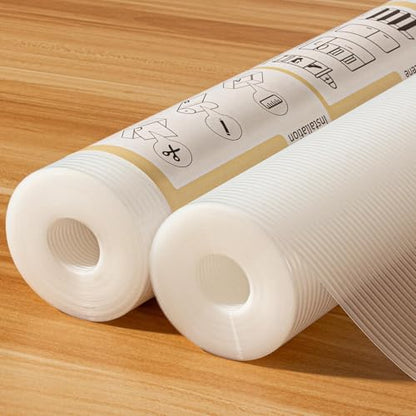 2 Rolls Shelf Liners for Kitchen Cabinets Non-Slip Drawer Liner 20 Inches x 20 FT Waterproof & Oil-Proof Non Adhesive Durable Material Fridge Liner for Shelves - size: 20"W x 480"L