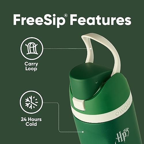 Owala Harry Potter FreeSip Stainless Steel Water Bottle 24 oz Slytherin - color: Slytherin, size: 24 Ounces