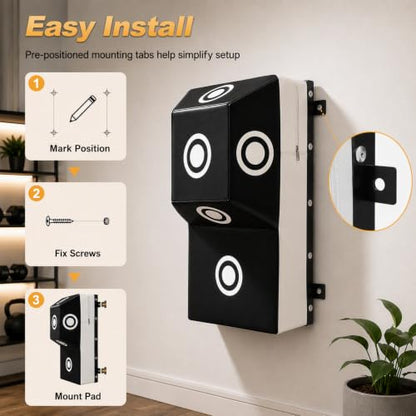 Wall Mount Boxing Training Bag - Uppercut Boxing Training Punching Target - Heavy Punching Bag for Adults for Bedroom/Living Room/Gym - color: Black M (13.78*9.84*23.62 Inch)