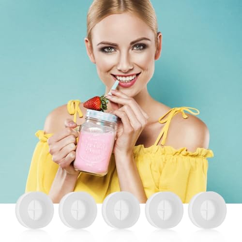 Silicone Straw Hole Grommets, 20 Pcs Lid Plugs for Jar Lids, Cross Design Straw Stoppers, Reusable Silicone Seals for Drinks and Daily Use, Easy to Clean