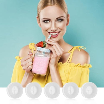 Silicone Straw Hole Grommets, 20 Pcs Lid Plugs for Jar Lids, Cross Design Straw Stoppers, Reusable Silicone Seals for Drinks and Daily Use, Easy to Clean