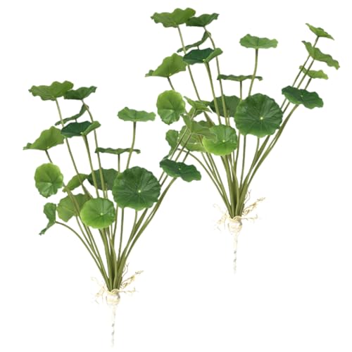 HANABASS Artificial Lotus Leaves Simulation 2pcs Set, Realistic Faux Lily Pads for Home Decorative Scenery and Crafting, Greenery Ornament Suitable for Indoor Display and Aquarium Decor