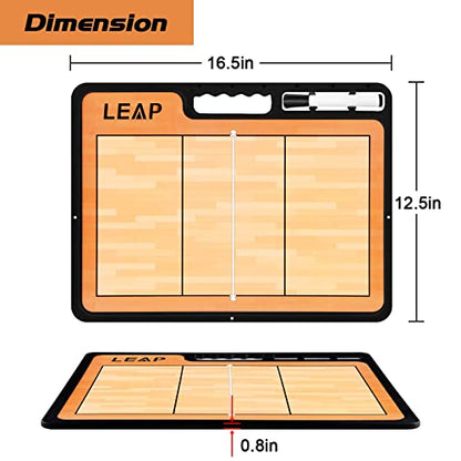 Coach Board Premium Tactical Clipboard Two Sides with Full & Half Court Dry Erase Marker Board for Basketball, Baseball, Soccer, Football, Hockey - color: Volleyball