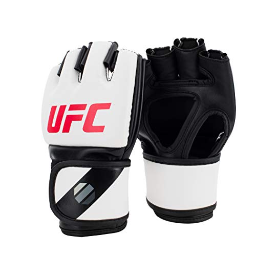 UFC MMA Gloves | Training Gloves for Sparring, Grappling, Mitts & Punching Bag | Beginner to Intermediate | Secure Fit for Men & Women - color: White, size: Small-Medium