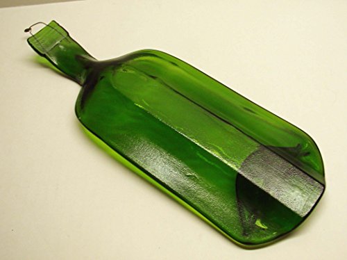 Moss Green Wine Bottle Stick Incense Burner Candle Holder or Serving Platter
