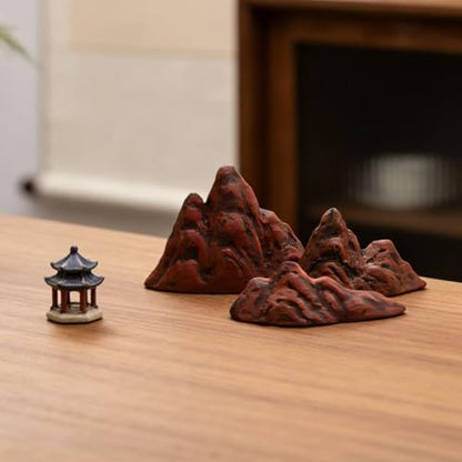 Aquarium Mountain Ornament: Miniature Ceramic Mountain View Decor Rockery Landscape Garden Accessories Fish Tank Decorations for Home Office Display