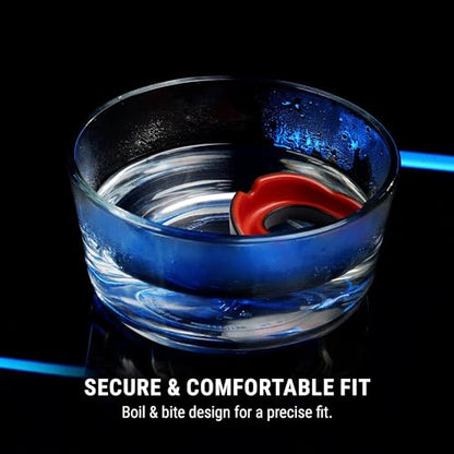 Hayabusa Combat Sports Mouth Guard Youth, Kids and Adult Sizes Comes with Case - Black/Red, Youth - color: Black/Red, size: Youth