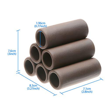 Saim Aquarium Breeding Cave Ceramic Shrimp Shelter Spawning Tube Shrimp Hide Ornament Hiding Cave Decorations Hideaway Pipe, Betta Accessories (6 Holes)