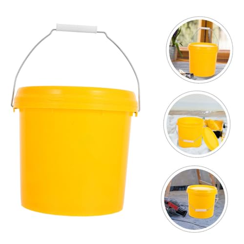 Heavy Duty Plastic Bucket with Leak Resistant Lid Portable Water Pail Container for Household Use Easy to Carry Canister with Handle Space Saving Design for Efficient Storage