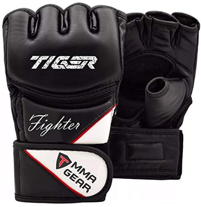 TMA MMA Gloves, Grappling Muay Thai Punching Training Martial Arts Sparring, Fighting Gloves, Kickboxing Gloves, MMA Training - color: Black, size: Large-X-Large