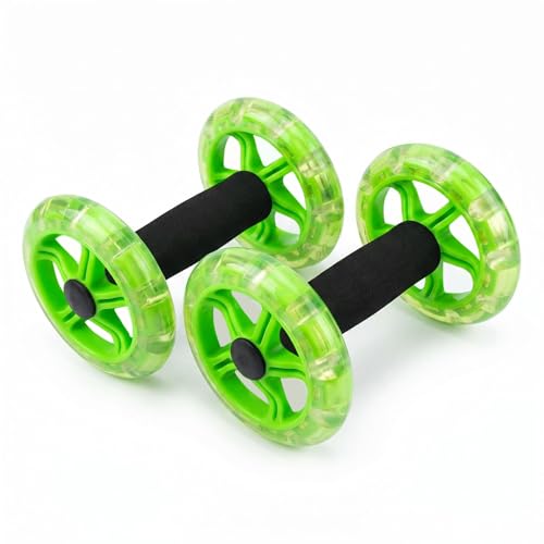 Exercise Roller Ab Exercise Abdominal Roller Wheel Dumbbell, Stable Abdominal Exercise Roller for Abs, Core Strength, Arms & Back, Portable Fitness Trainer for Men & Women - color: Green