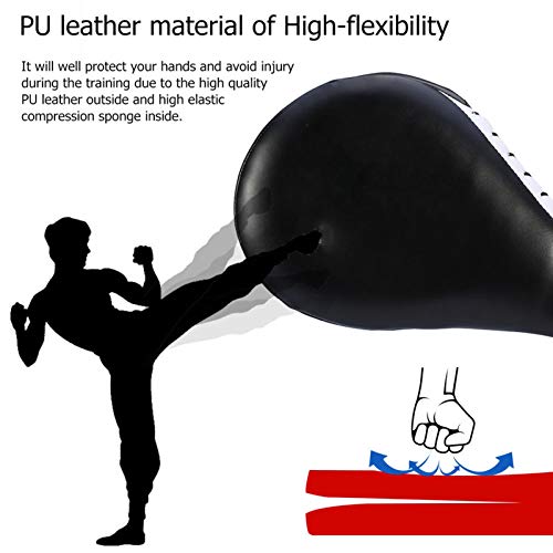 Martial Arts Training Target for Kickboxing and Karate, a Double Kick Pad with Two Striking Leaves for TKD Practice Kicking Pad Drills for Adults and Youth