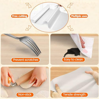 Transparent 9x74 in Small Office Desk Blotter Mat Clear Silicone Table Protector Cover Pad Topper Surface Protection Mat Pad Anti Scratch Table Mat End Table Protector Waterproof Easy Clean - size: 9in x 74in
