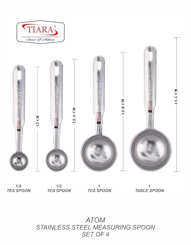 TIARA Atom Measuring Spoon Set 4Pc Kitchen Tools Steel (Measuring Spoon)
