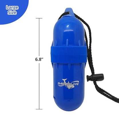 Cylinder Dry Box with Lanyard - Waterproof Container, Watertight Key Pouch Holder - For Snorkeling, Boat, Kayak, Diving, and Water Activities
