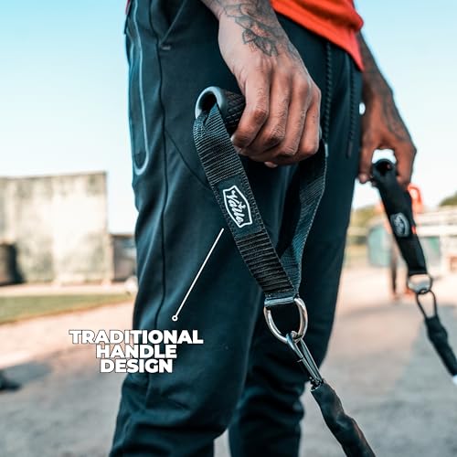 Resistance Arm Bands - Injury Prevention - Recovery - Interchangeable Handles | Cuff and Handle - Protective Band Sleeve & Different Resistances - Valle Training - size: Heavy