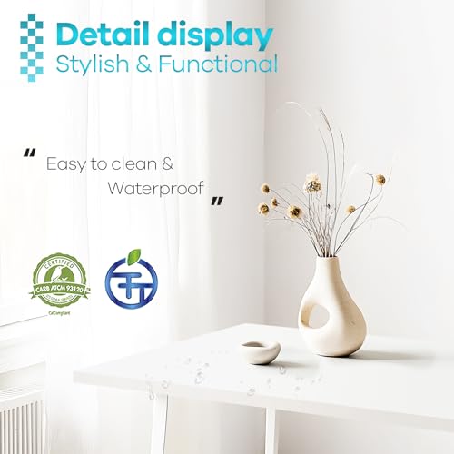 45x20 inch White Table Top Universal, Solid One-Piece Desktop, Reversible Melamine Countertop, Double Desks, L-Desk DIY