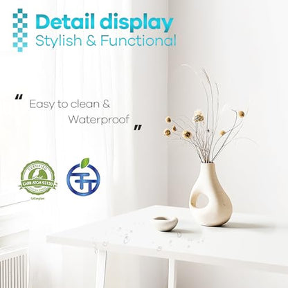 45x20 inch White Table Top Universal, Solid One-Piece Desktop, Reversible Melamine Countertop, Double Desks, L-Desk DIY
