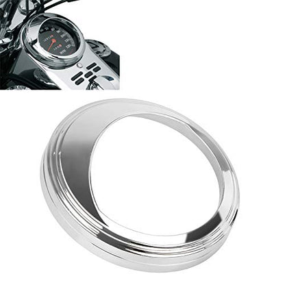 5 inch Speedometer Gauge Tank Mounted Cover Trim Ring Bezel Aluminum Chrome Compatible with Harley Electra Glide Deluxe Dyna Wide Glide - size: Chrome