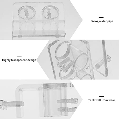 Yardwe Dual Slot Tube Clamp for Aquarium Acrylic Holder Fixing Clip Air Pump Tubing Mount