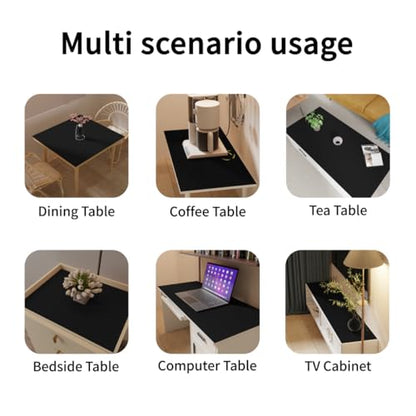 Table Pad - Used for Square Table Waterproof and Easy to Clean Good Flatness Easy to Used for Dining Table(Black+Gray 46x46)