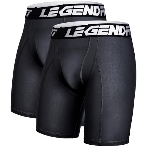2-Pack Mens Baseball Compression Shorts w/Cup Pocket NO Cup | Straps Protective Athletic Underwear Football Lacrosse - color: Black, size: Small