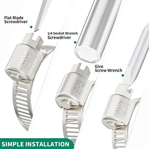 10PCS Hose Clamps Stainless Steel Adjustable 3/4"–1-1/4"(18-32mm) Worm Gear Hose Clamp, Heavy Duty Metal Small Hose Clamps for Automotive, Pipe, Radiator Plumbing, Fuel Line - size: 3/4"-1-1/4"(18-32mm)