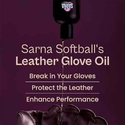 SARNA BASEBALL Glove Oil for Softball & Baseball Gloves, 8 Oz – Lanolin-Based Formula, Helps Soften Leather & Prevents Cracking – Game-Ready Glove Oil to Break in Gloves - size: 8oz Softball