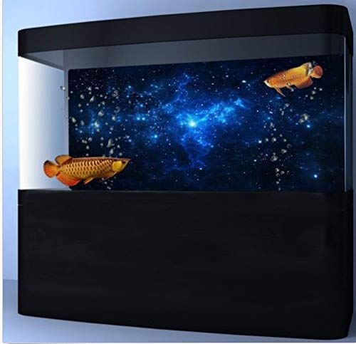 FILFEEL Aquarium Background Fish Decorations Pictures PVC Adhesive Poster Stars Backdrop Decoration Paper Cling Decals Sticker(122 * 50cm)