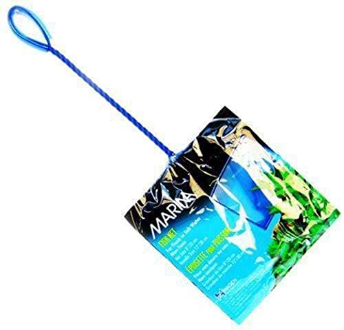 Marina 8-Inch Blue Fine Nylon Net with 12-Inch Handle, Aquarium Maintenance Tool, Blue, 11277