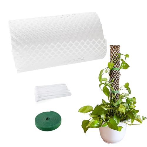 Plastic Moss Poles mesh kit,Plant Poles for Climbing Plants,Plastic Moss Pole Sheets with Different Height,Plant Stakes for Indoor,11.8in×10.8ft Plastic mesh Stackable Works with Sphagnum Moss