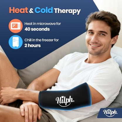 Hilph Elbow Ice Pack Wrap, Multi-Use Ice Sleeve for Elbow Arm Knee, Medium - size: Medium, style: Black