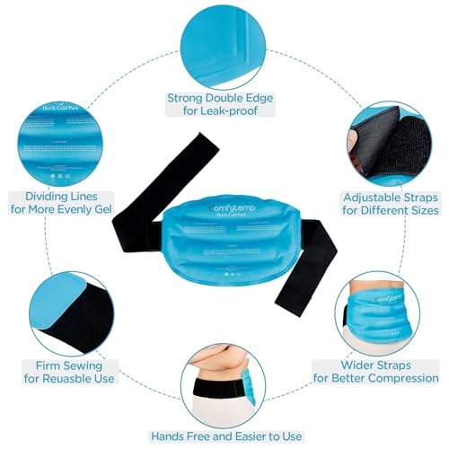 Comfytemp Large Ice Pack for Injuries Reusable Gel Back Pack Pain Relief - color: Blue-large Body Ice Pack-1 Gel Pack