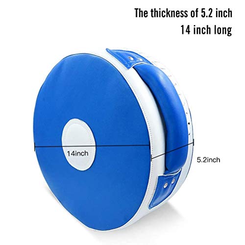 Aoneky Pro 14" Leather Punch Shield - Focus Mitt for Boxing, MMA & Kickboxing Training | Ultra-Lightweight Strike Pad with Shock-Absorbing Padding for Trainers & Partners - color: Blue