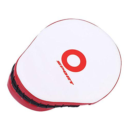 Curved Target Pad - PU Leather Kickboxing Strike for Muay Thai MMA Karate Sparring Training - color: flour