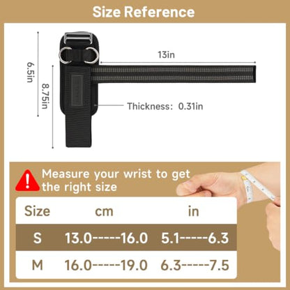 MANUEKLEAR 2 Size Gym Lifting Straps with D Rings for Cable Machine - color: Black