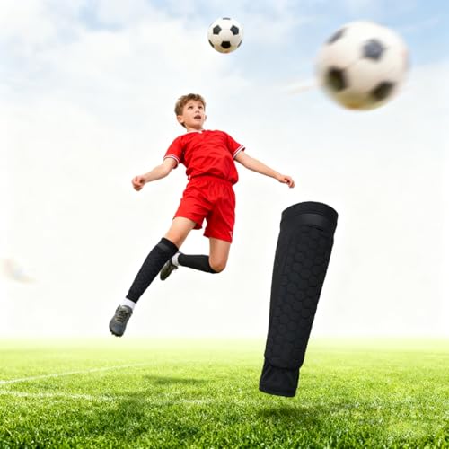 2PCS Shin Guards Soccer Shin Guards for Kids Youth Adult Lightweight Calf Sleeve with Honeycomb Pads Sports Accessories Knee Pads Shin Guard Sleeves for Football Boxing Baseball Skiing