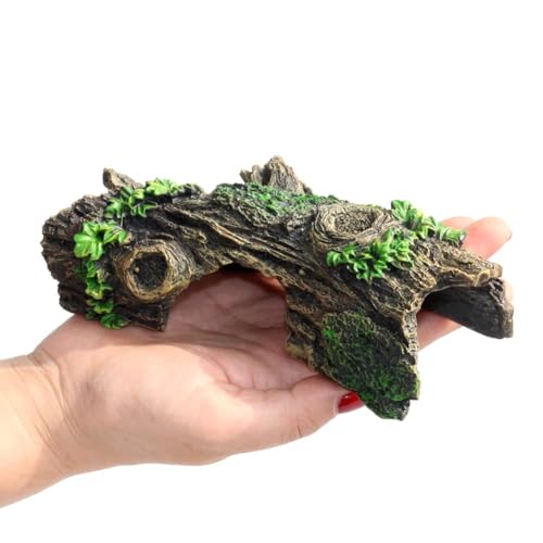 Resin Aquarium Wood Small Reptile Hide Aquarium cave Betta Log Aquarium Ornament pleco cave Snake Hideout (Tree bark)
