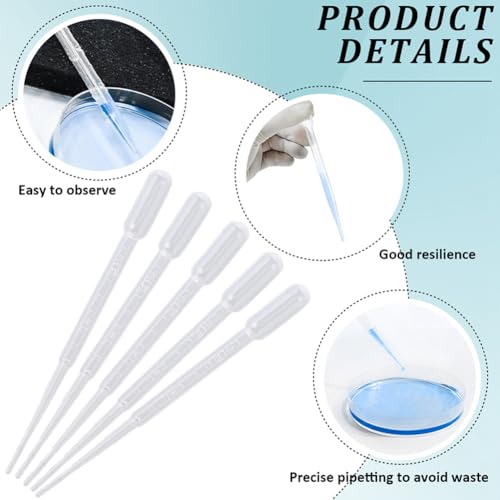 50Pcs 2ML Plastic Dropper Small Dropper Tool White Refillable Clear Essential Oil Laboratory Liquid Calibrated Eye Pipettes for Essential Oils Liquids Resin Activities Crafts Accessories - size: 5.91x0.47 inch(15x1.2cm)