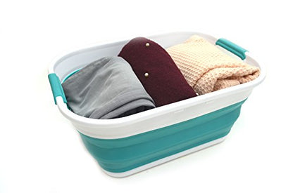 SAMMART 17.5L (4.6 Gallon) Collapsible/Foldable/Pop Up/Portable Washing Tub, Water Capacity 13.5L/3.5 Gallon (1, Bright Blue) - color: Bright Blue